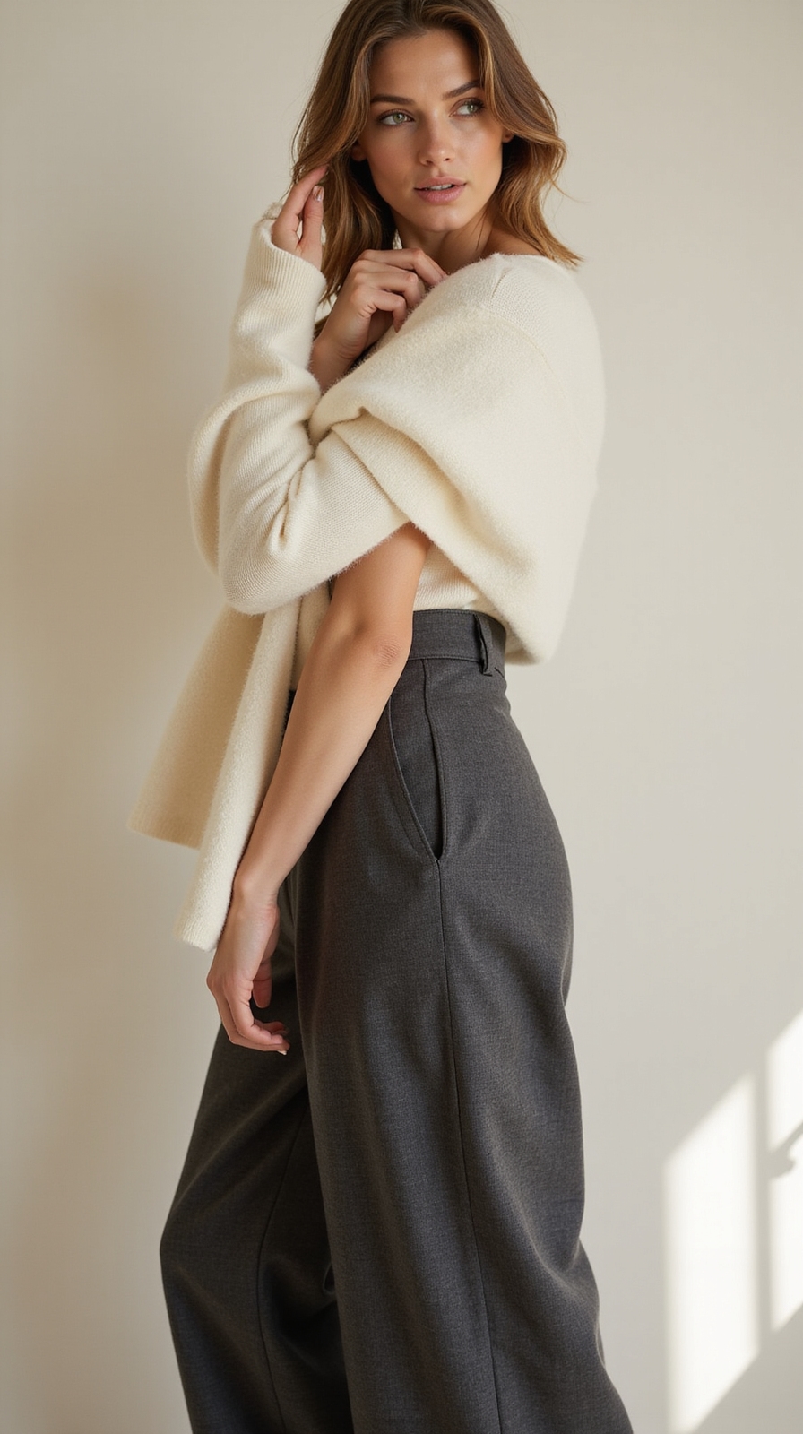 cozy cashmere wrap ensemble