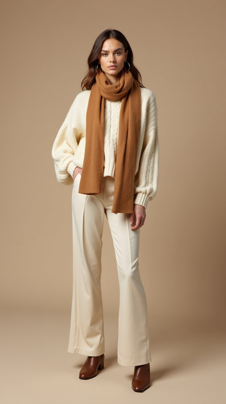cozy coordinated layered knitwear
