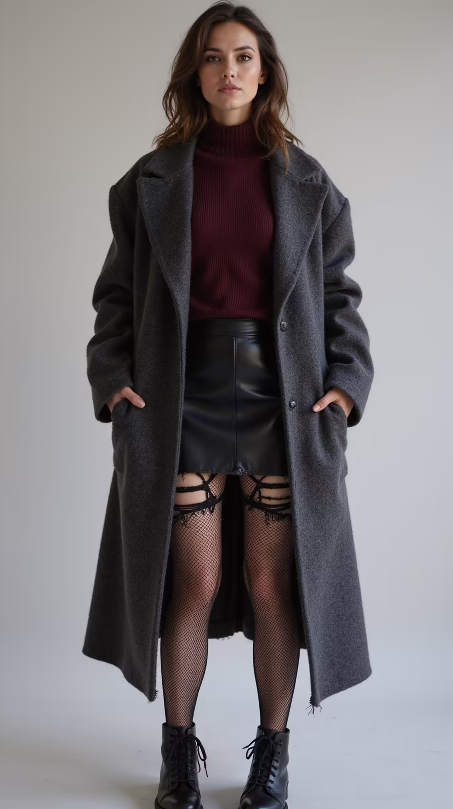 cozy edgy layered winter style