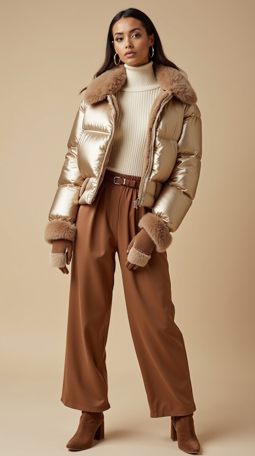 cozy glamorous layered winterwear