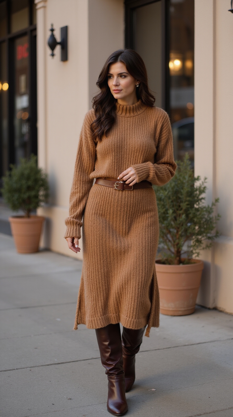 cozy knit dress ensemble