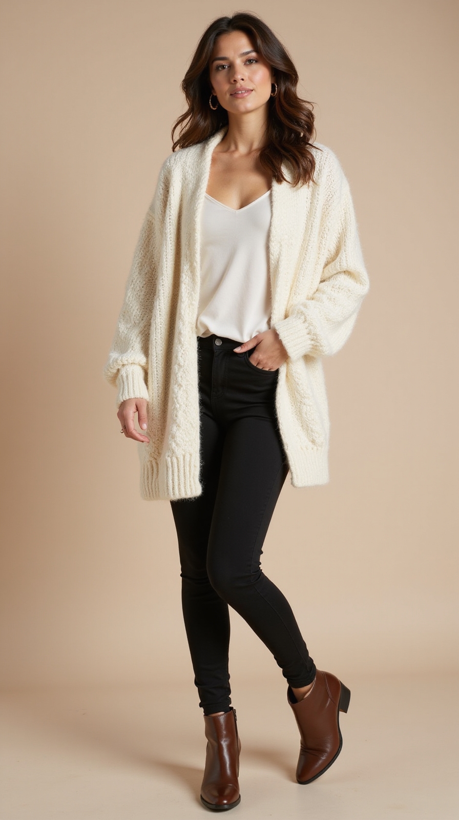 cozy polished oversized cardigan ensemble
