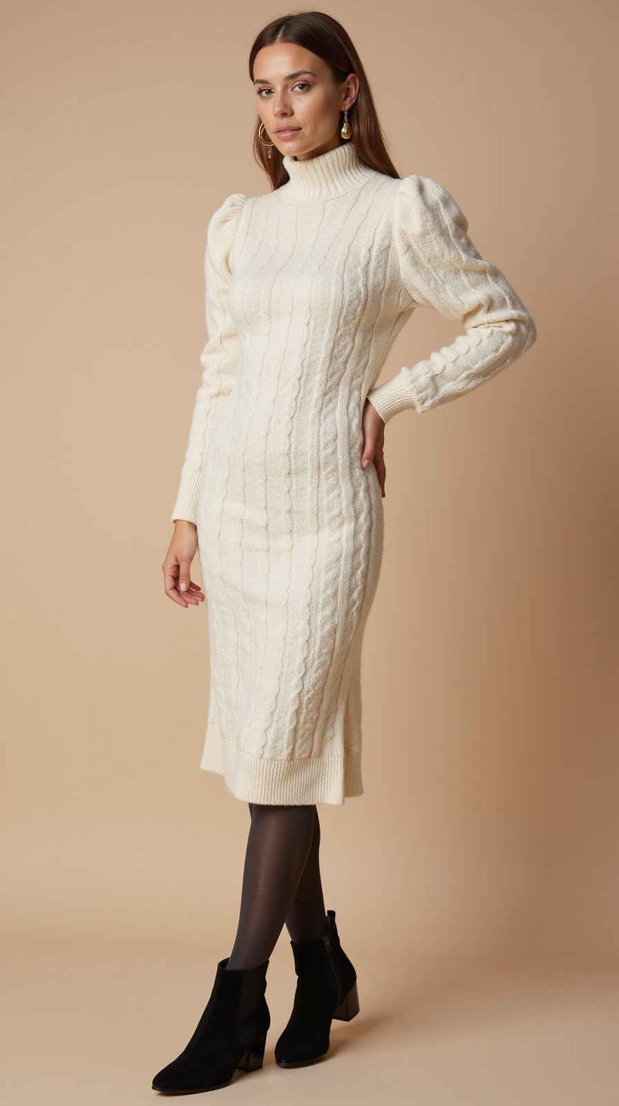 cozy ribbed knit maternitydress ensemble