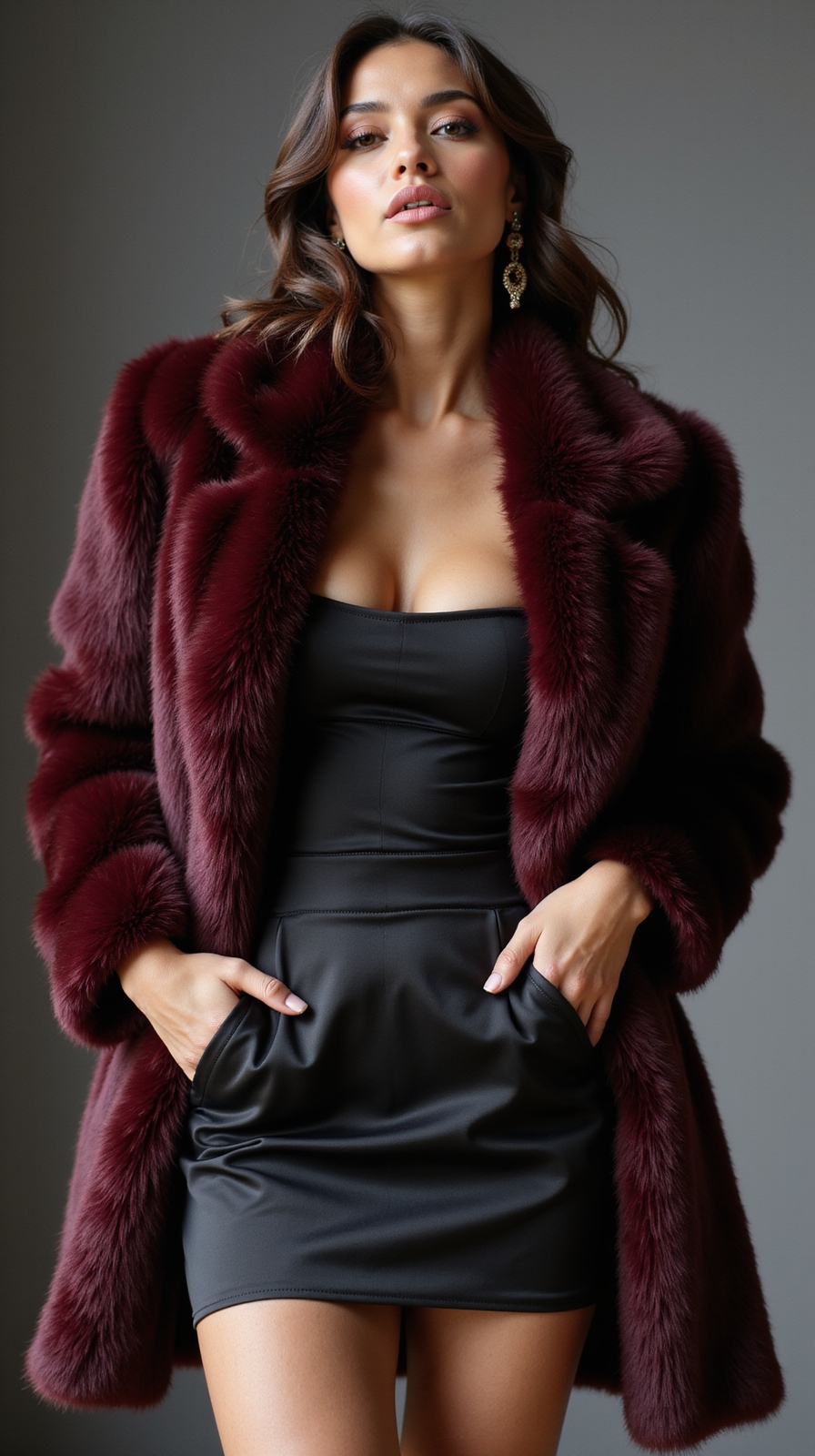 cozy statement faux fur ensemble