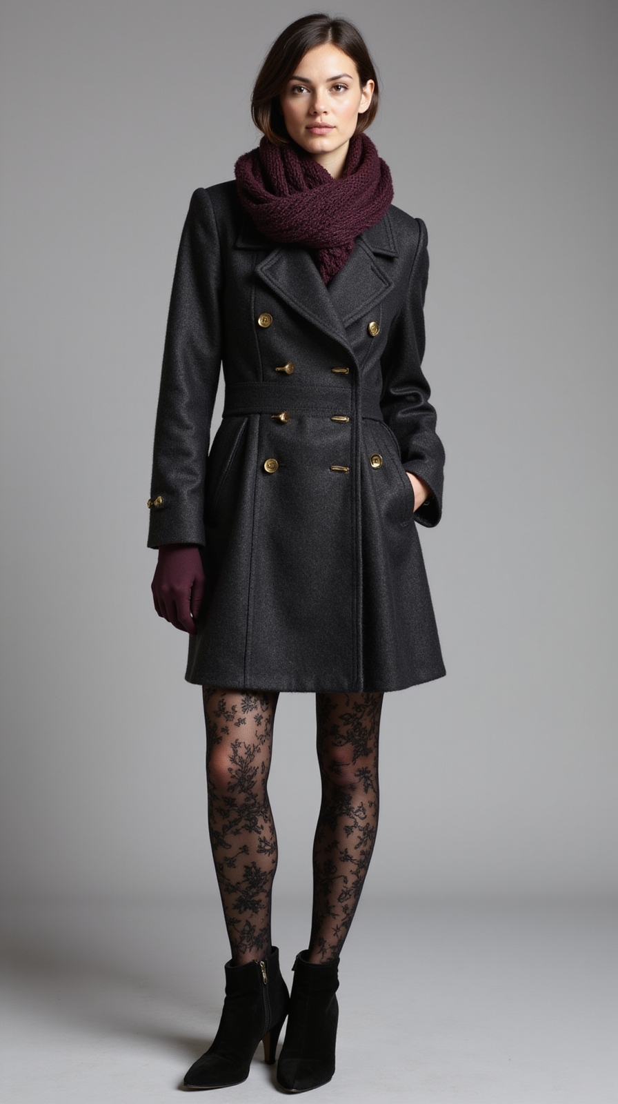 crisp peacoat patterned tights