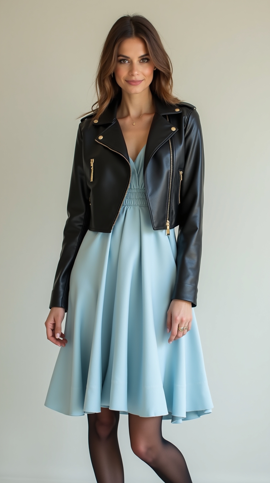 cropped jacket knee grazing dress