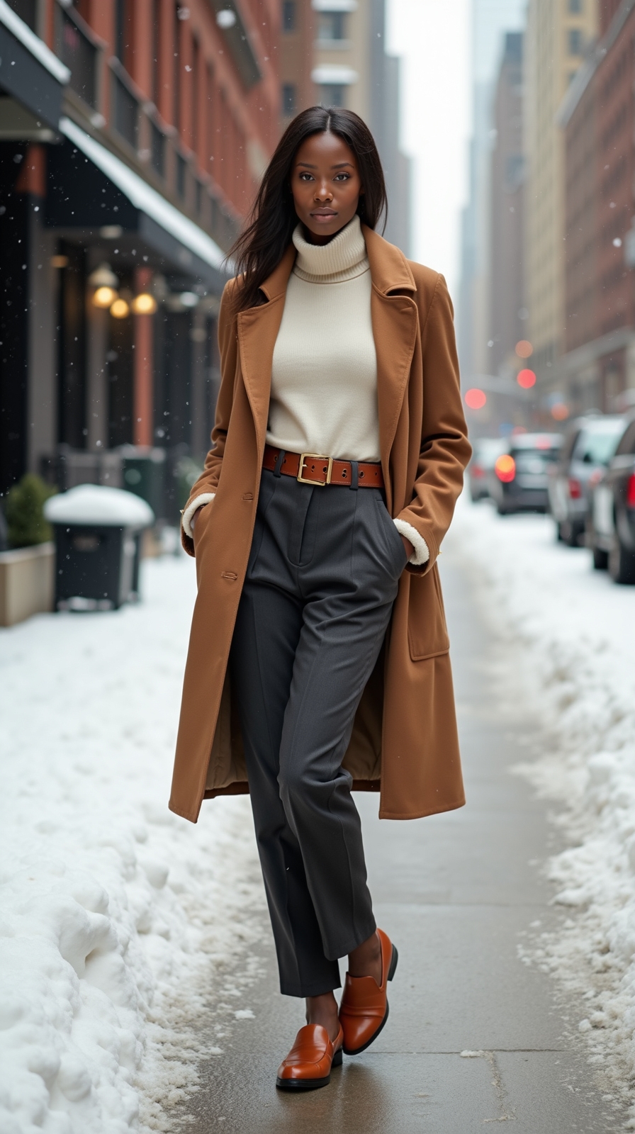 cropped wool trousers insulated loafers