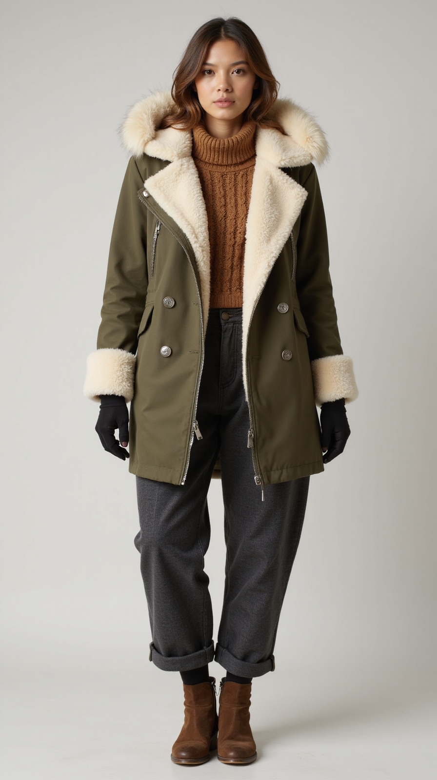 faux fur parka polished winterwear