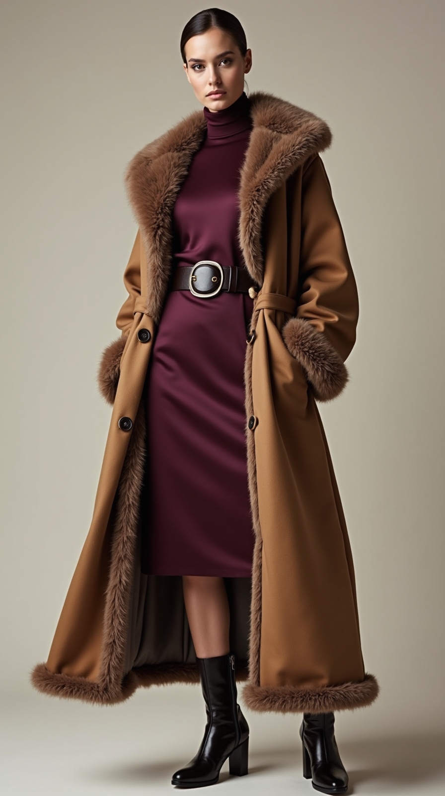 faux fur trimmed skirt styling