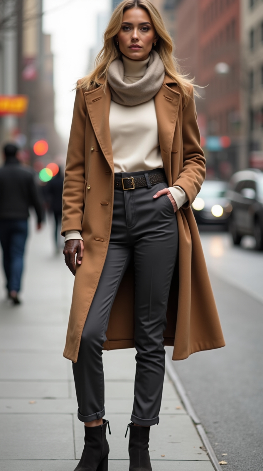 feminine layered polished winterwear