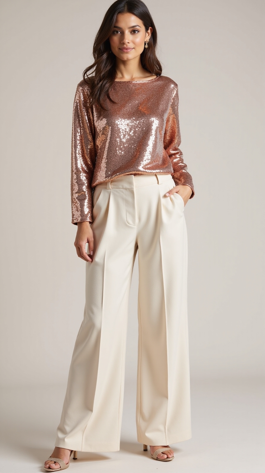 fitted sequin top ensemble