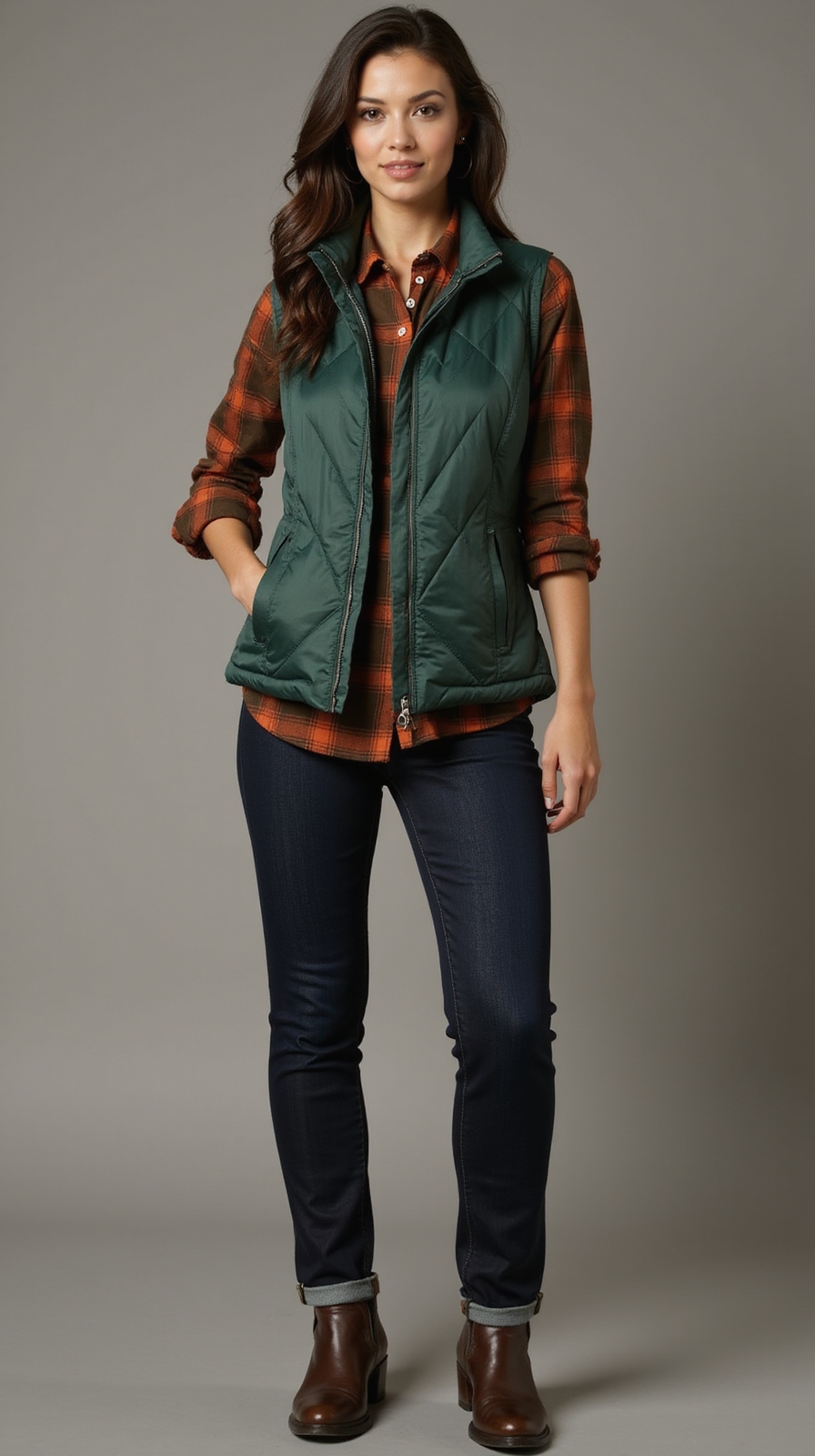 flannel shirt quilted vest