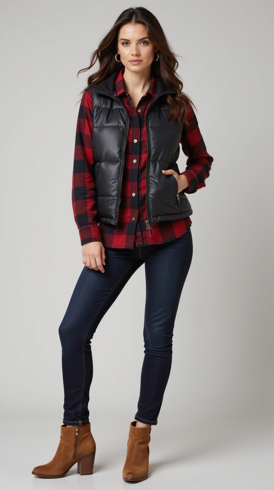 flannel shirt with vest