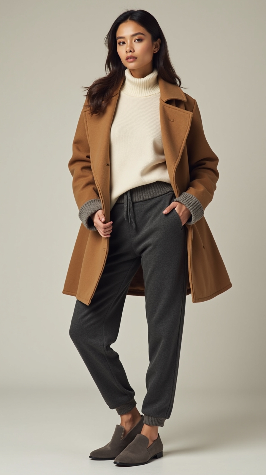 fleece lined tapered travel joggers