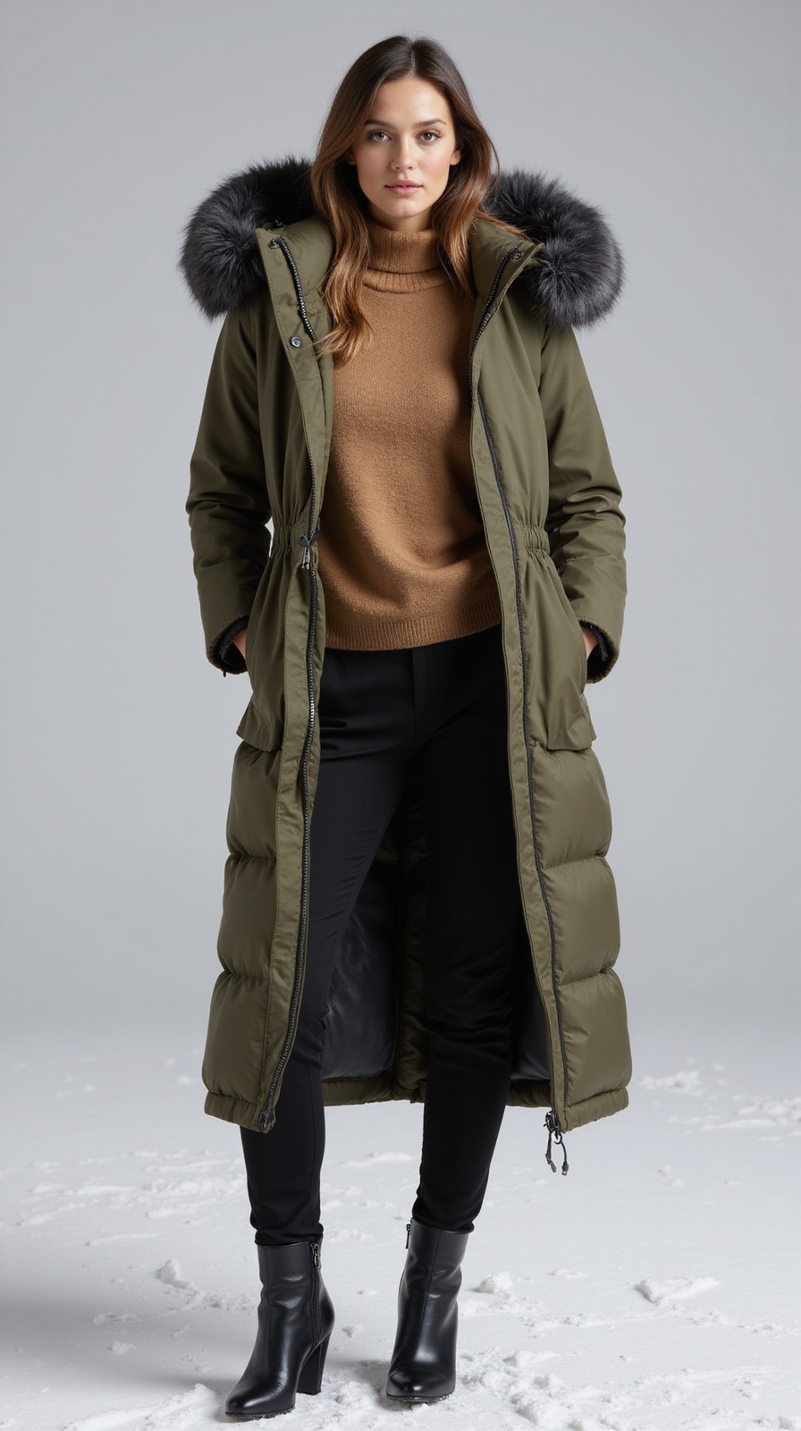 insulated tailored matte parka