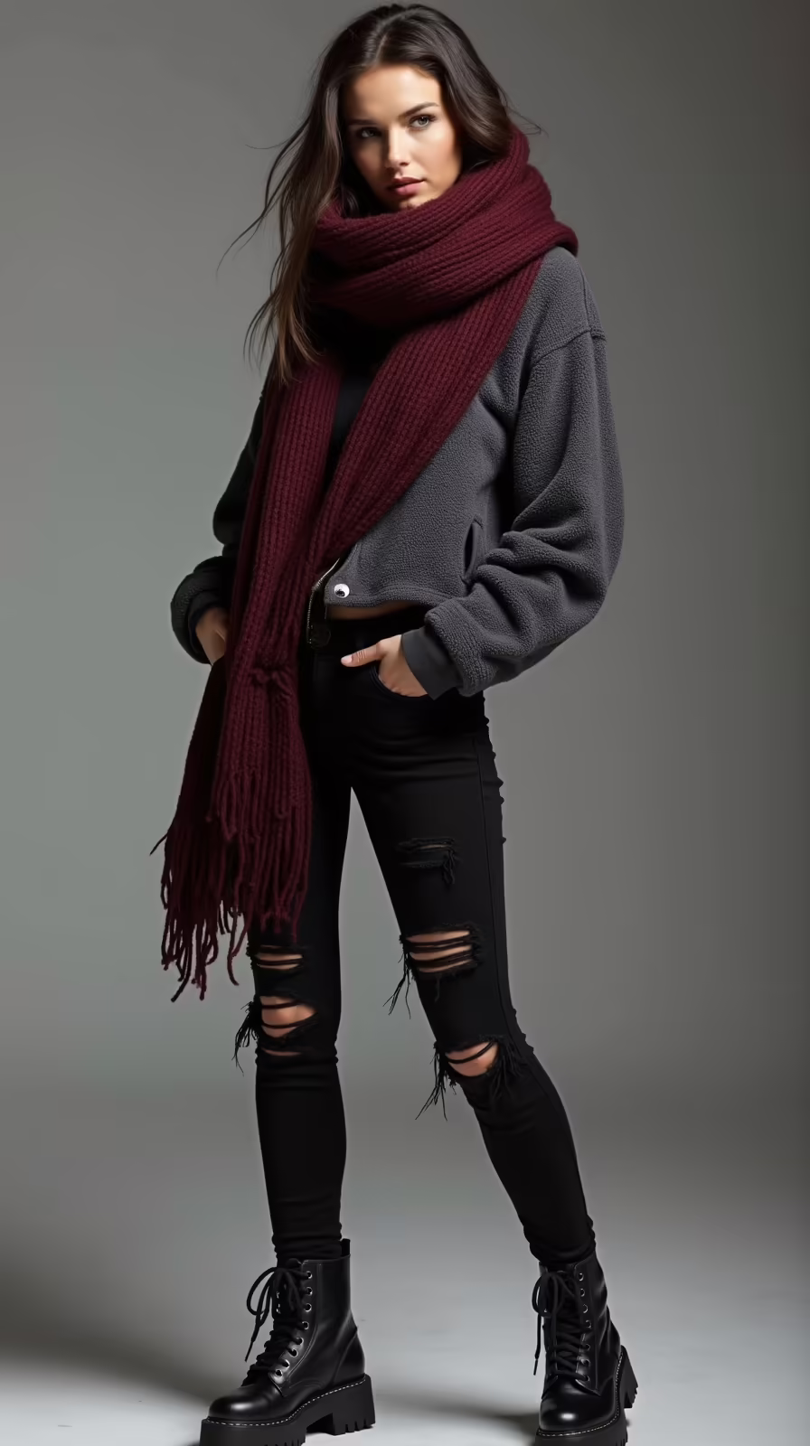 layered cozy muted grunge