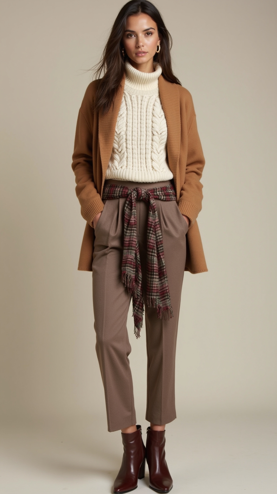 layered neutrals cozy knitwear ensembles