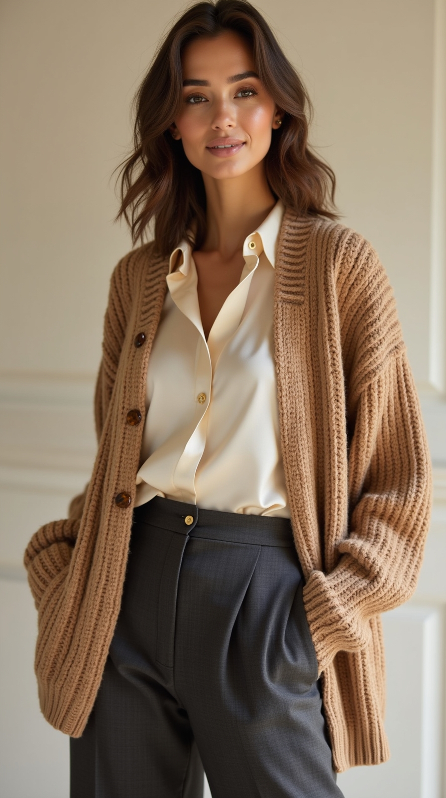 layered tailored cozy chic