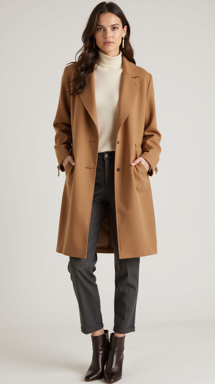 light knit belted trench