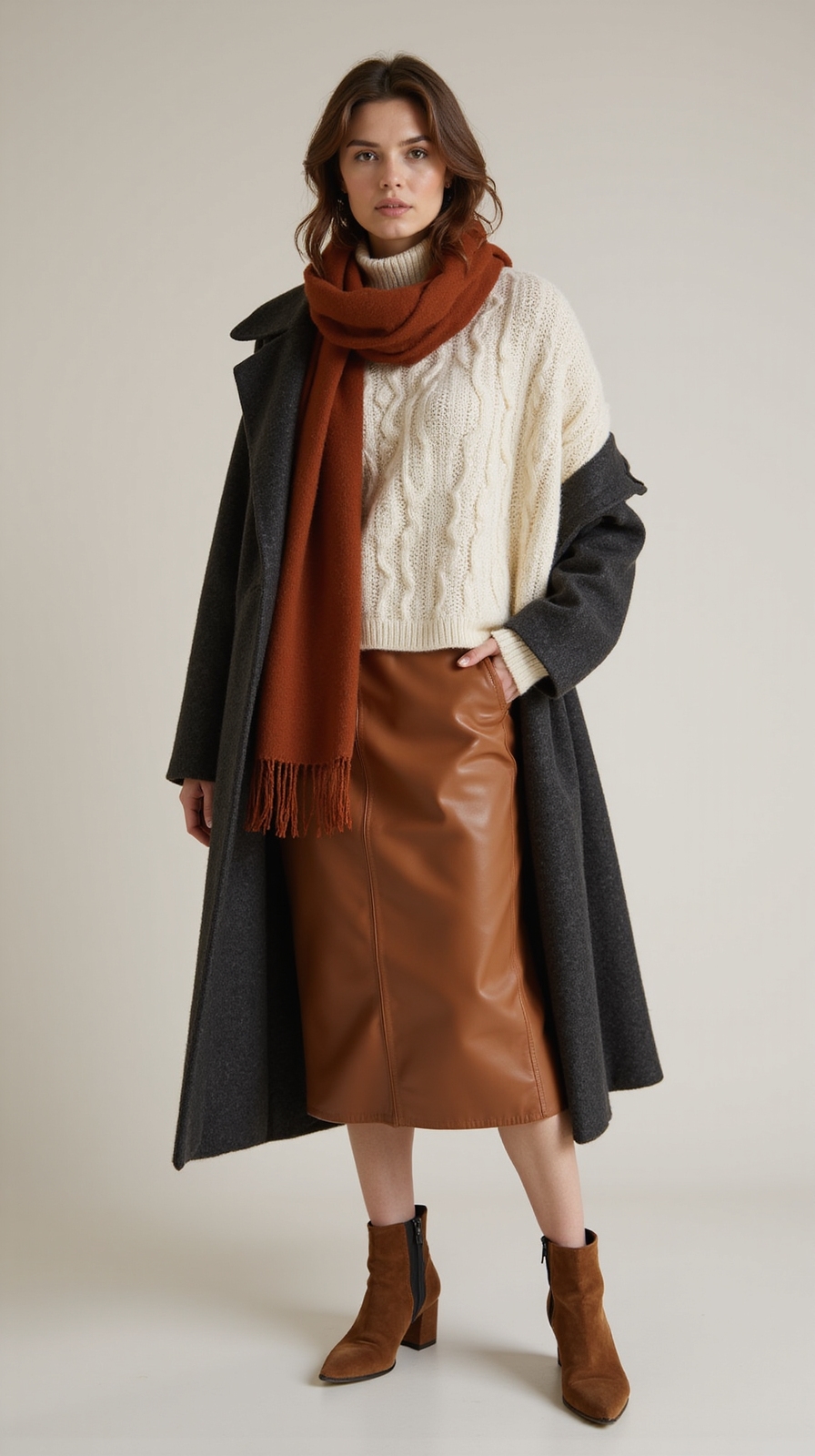 lightweight layered neutral knits