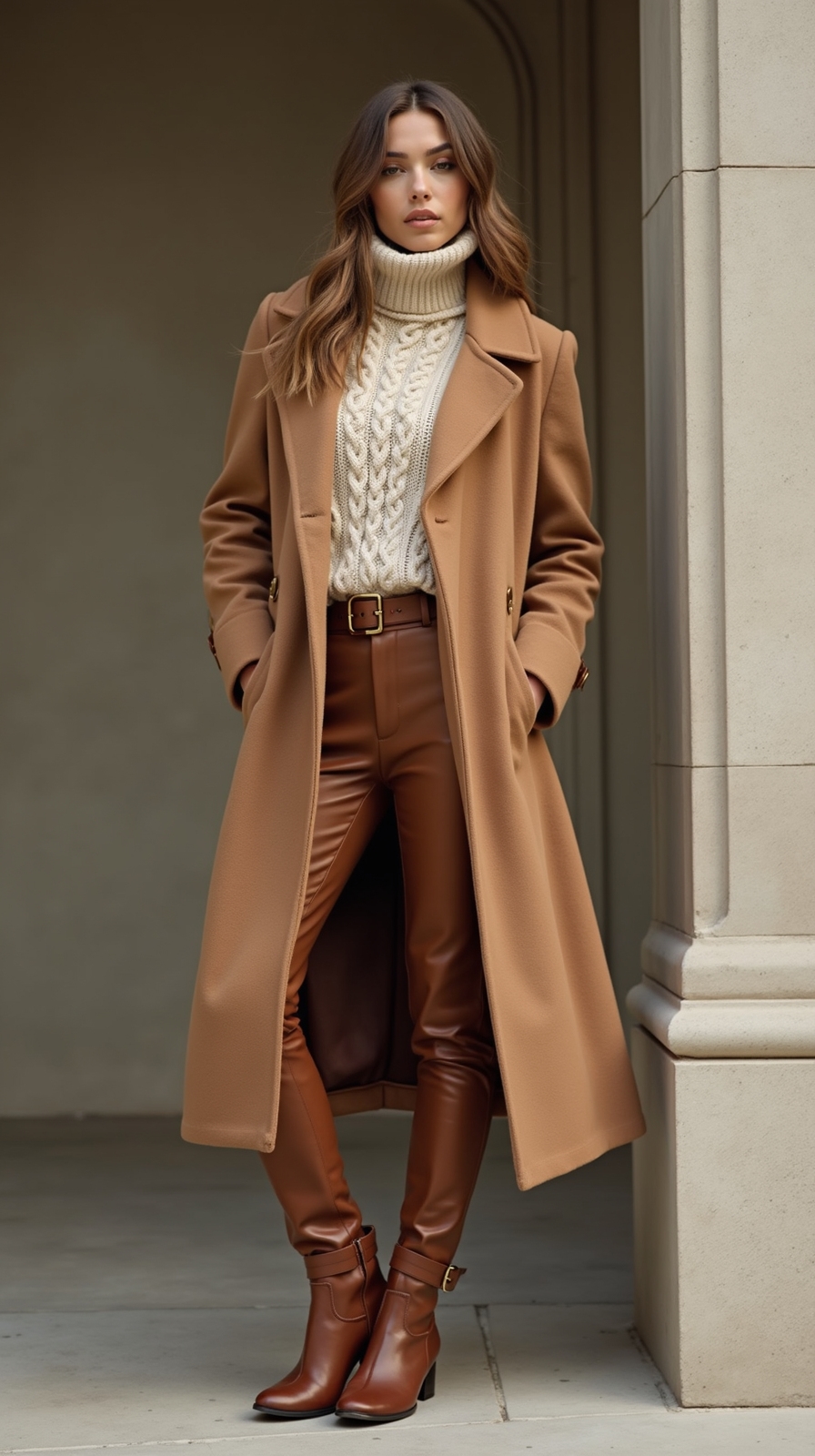 longline coat boots knitwear