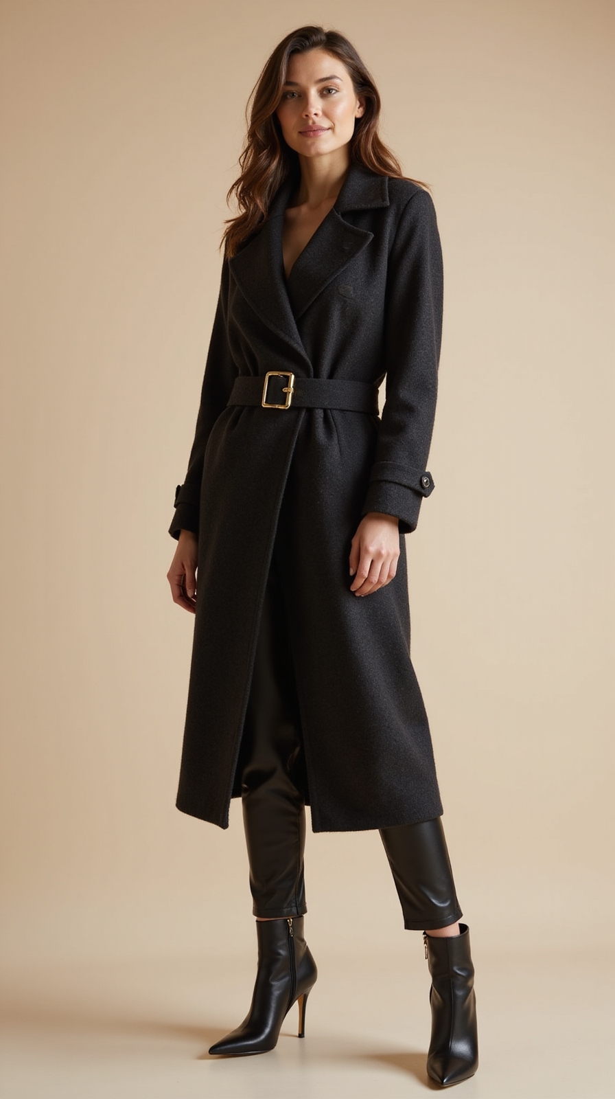 longline coat with satin