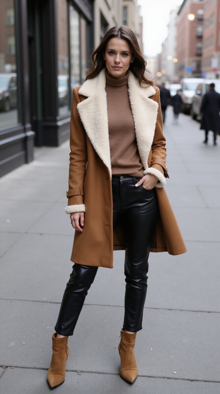 luxe shearling collar warmth