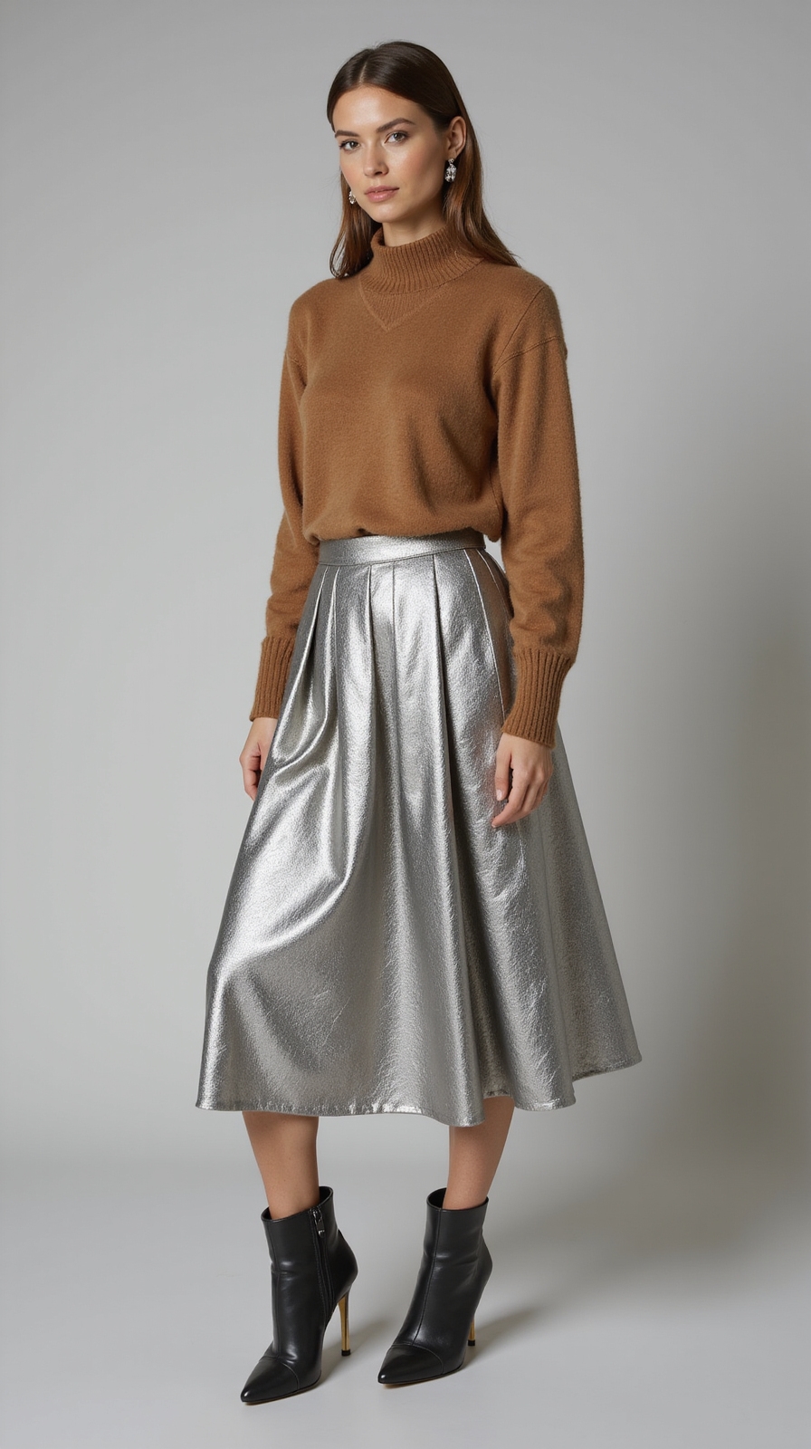 metallic midi with insulated heels