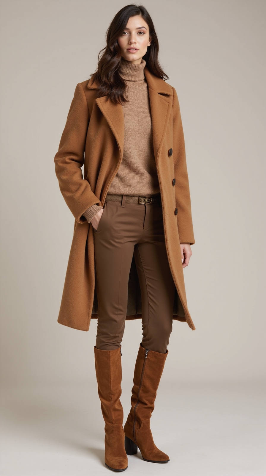 monochrome boots and outerwear