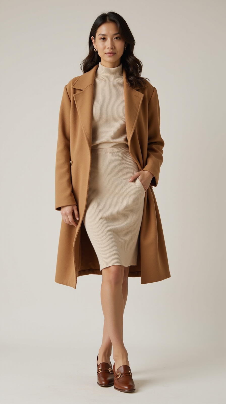 monochrome knit set ensemble