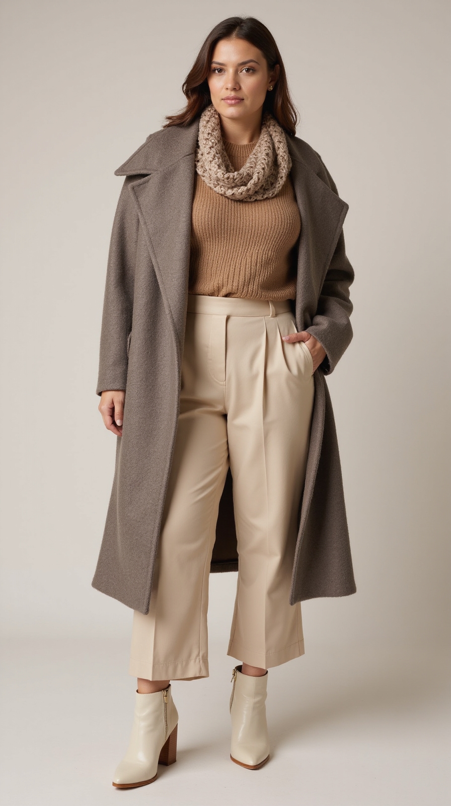 monochrome neutral polished winter ensemble