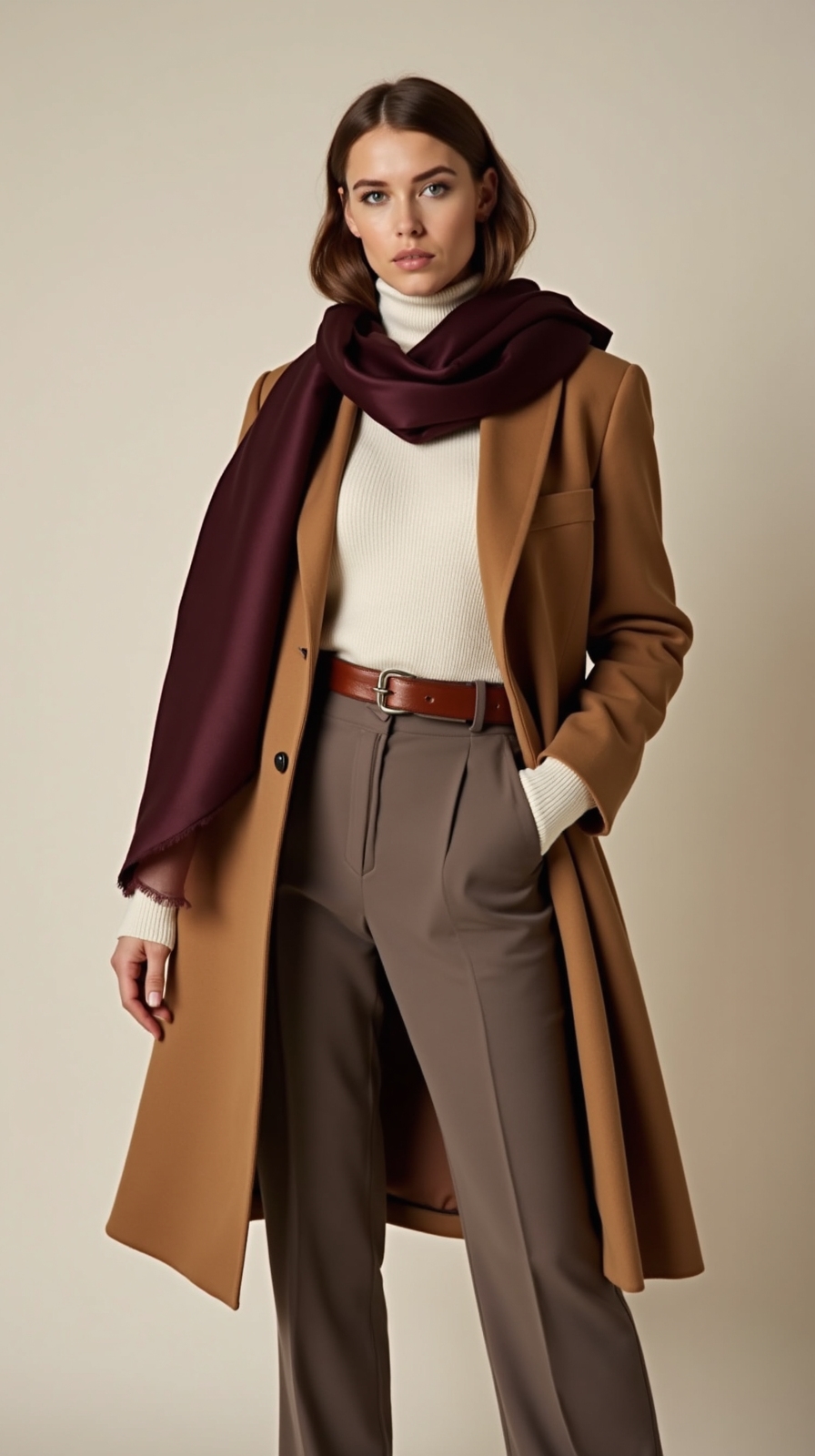 neutral base bold scarf