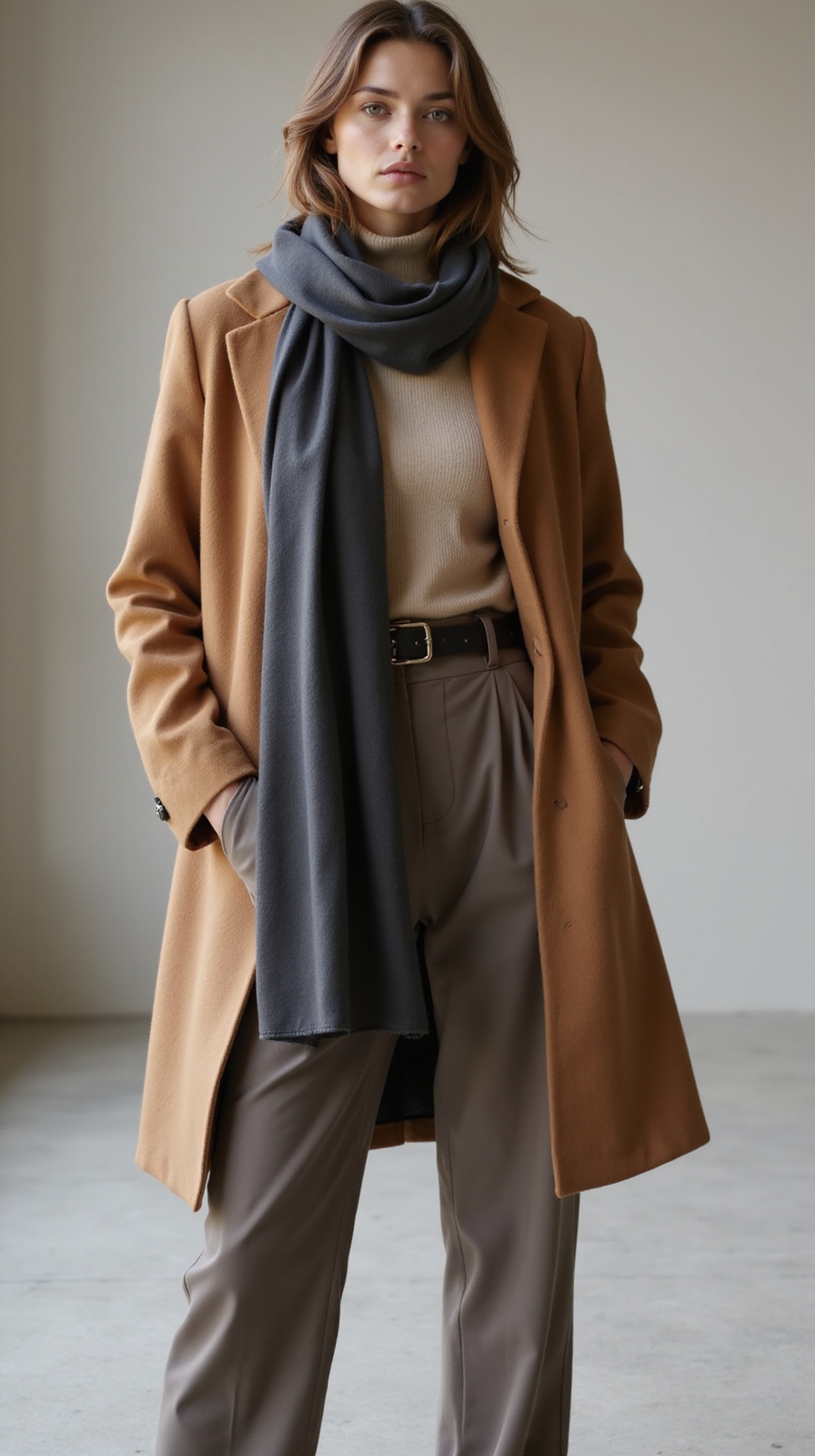 neutral layers bold scarf