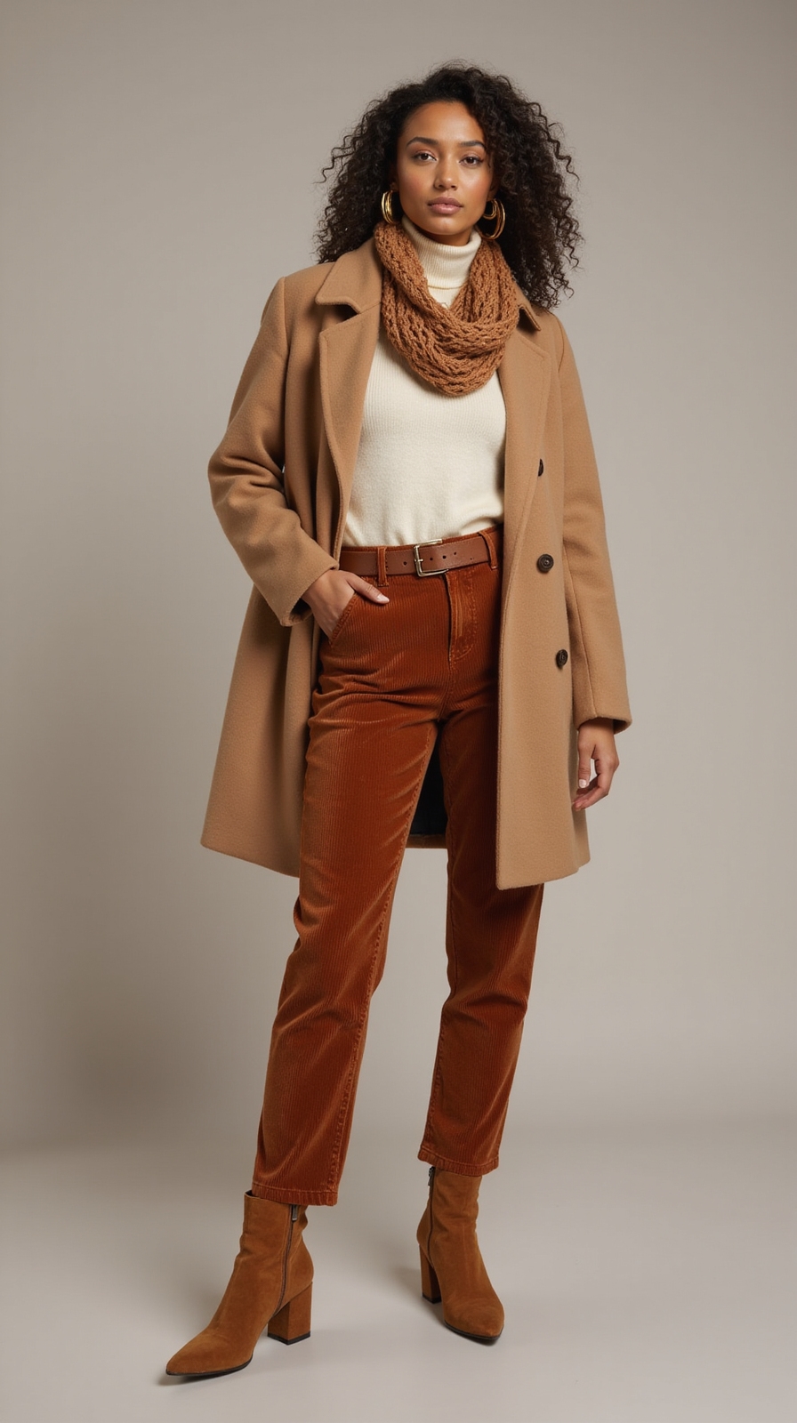 neutral tailored layering for winter