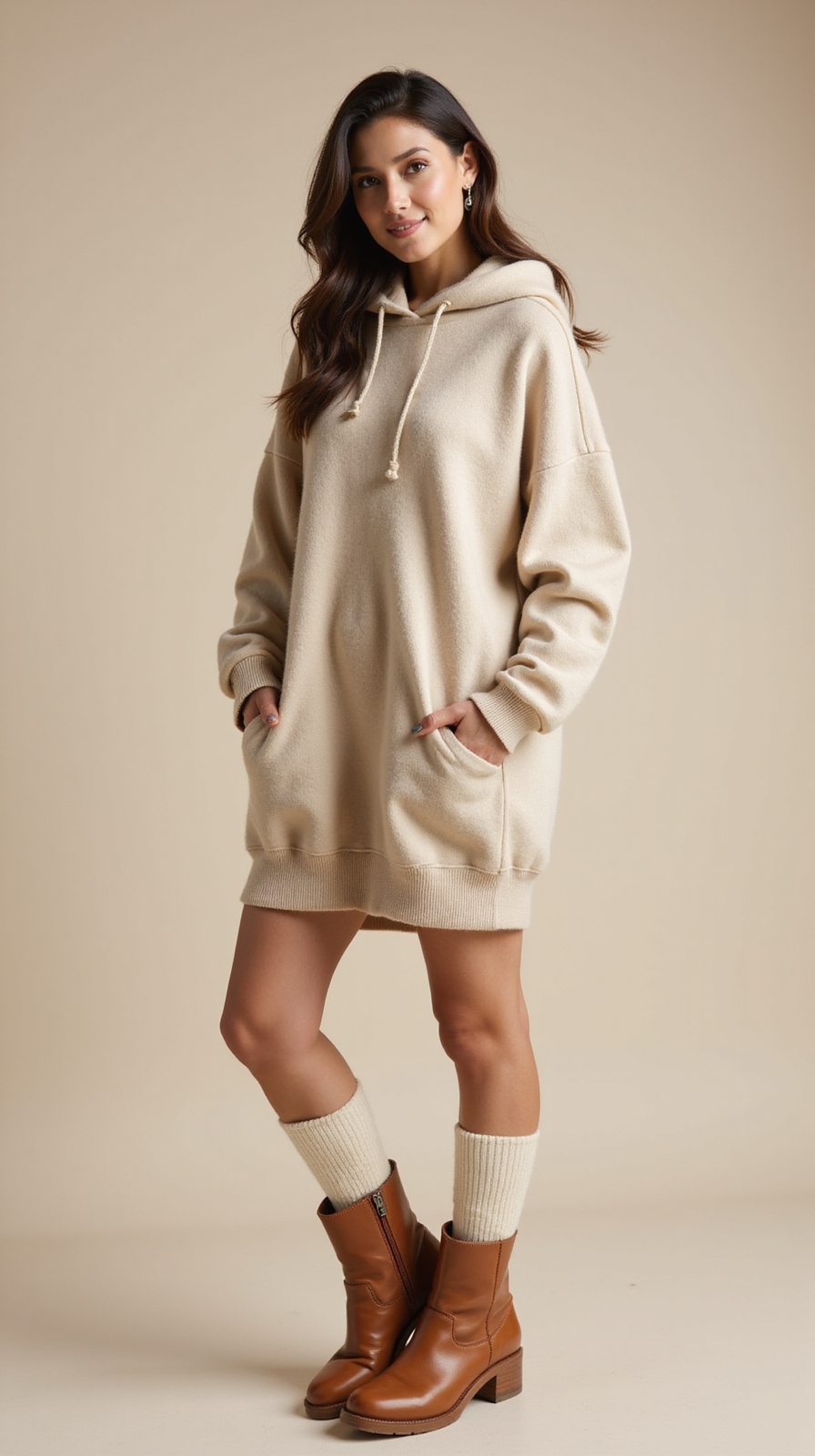 oversized hoodie dress ensemble