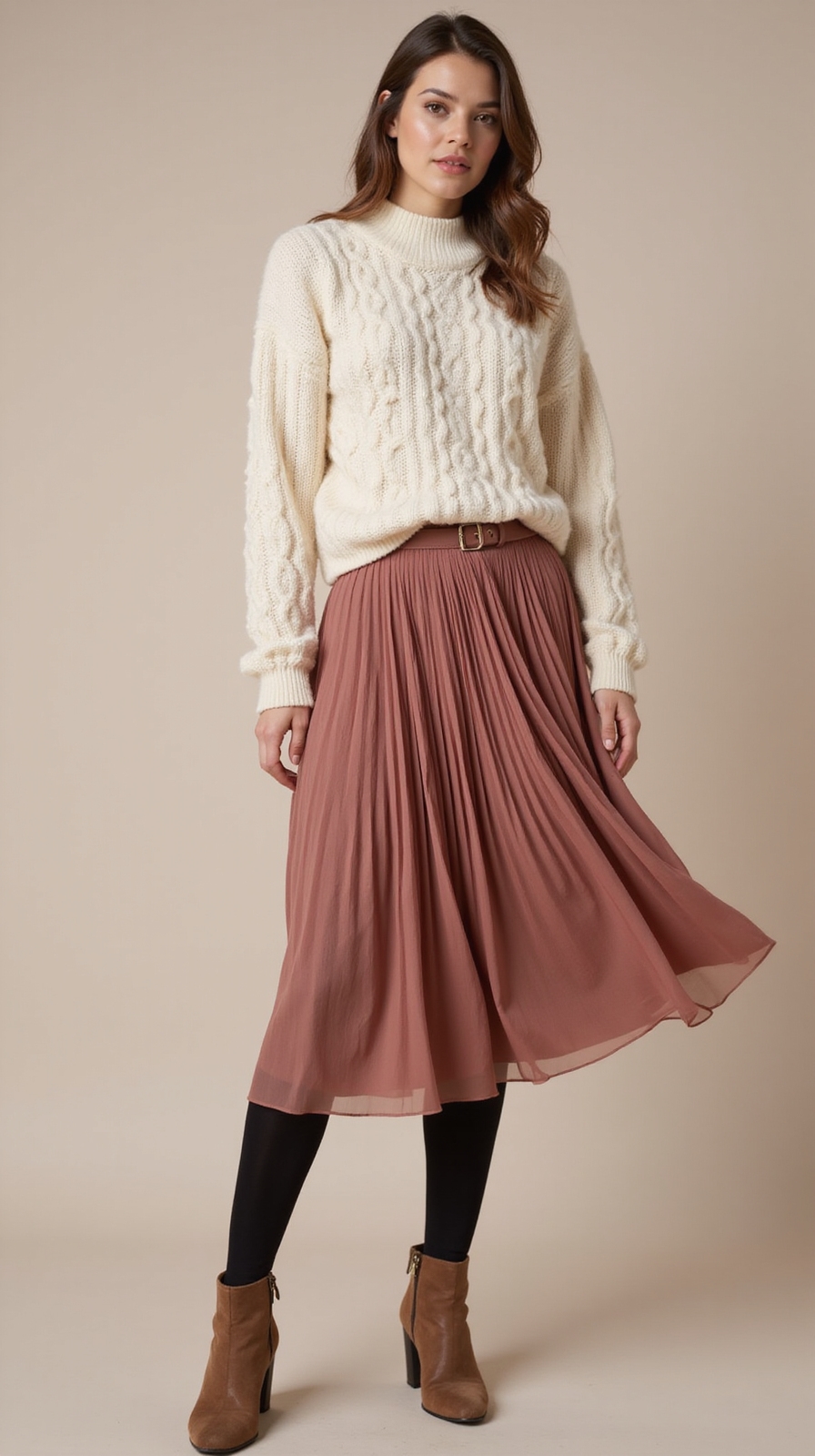 oversized knit with pleats