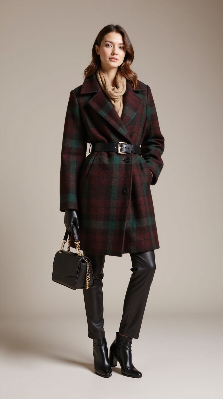 oversized plaid coat dominance