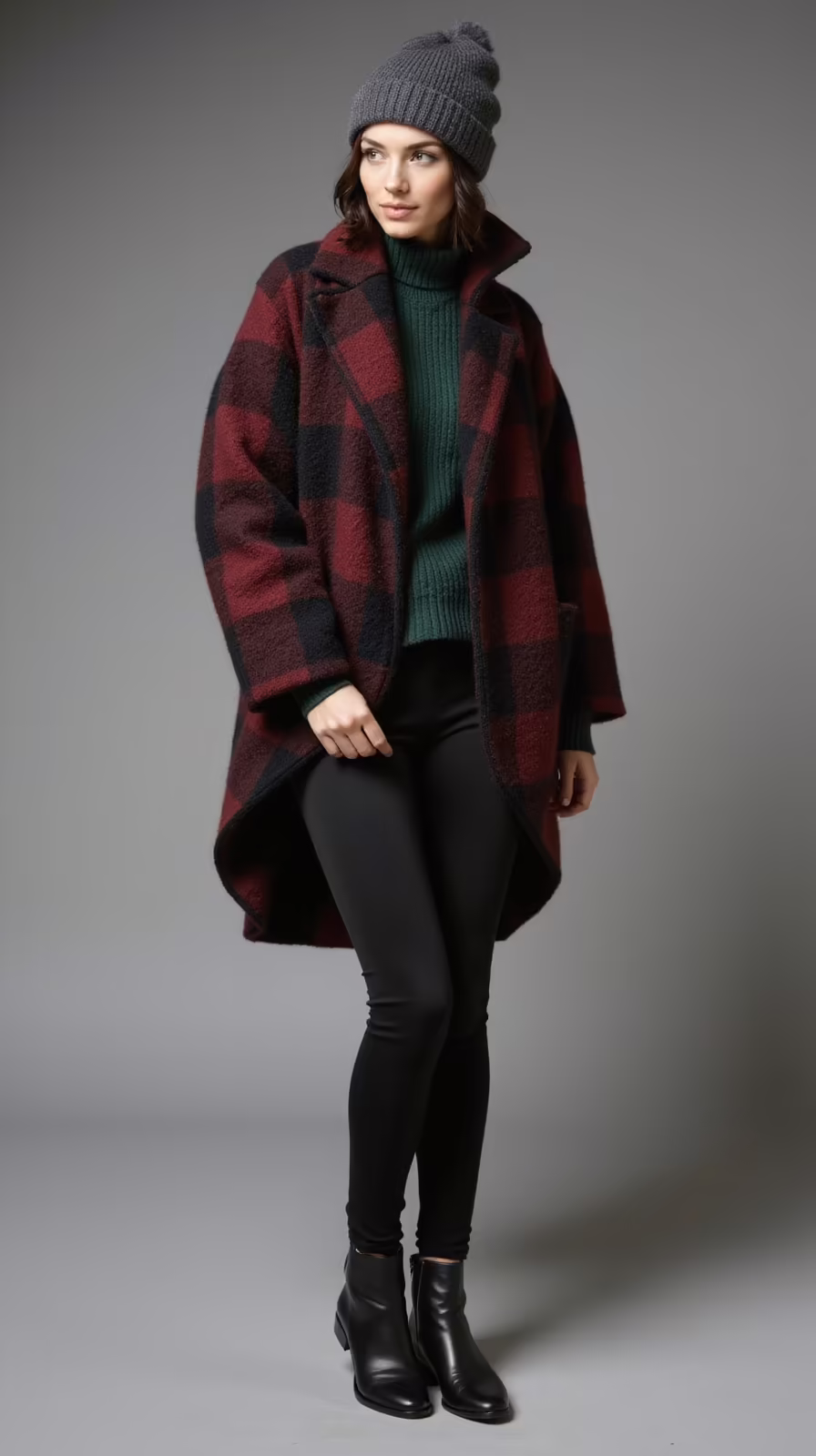 oversized plaid shacket outfit