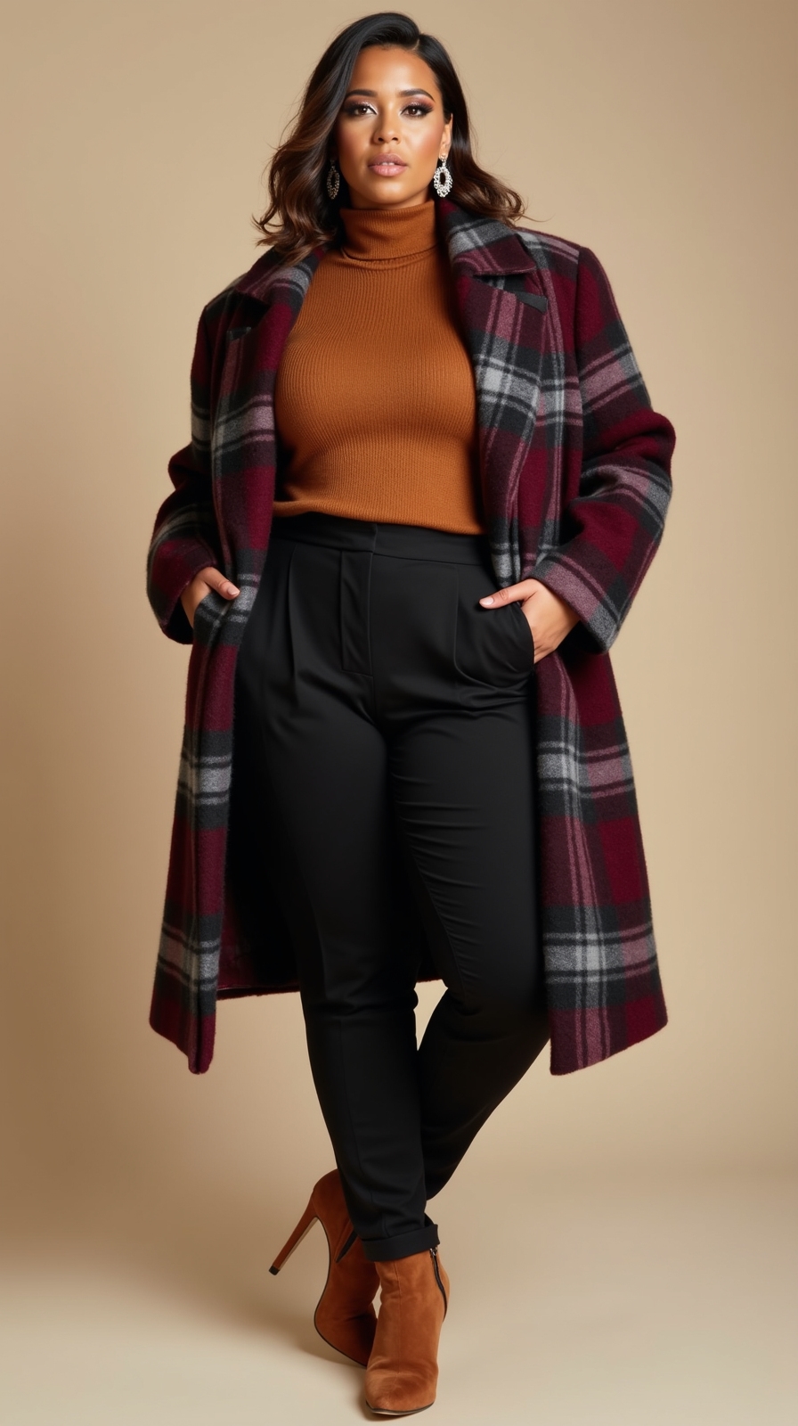 plaid coat neutral basics