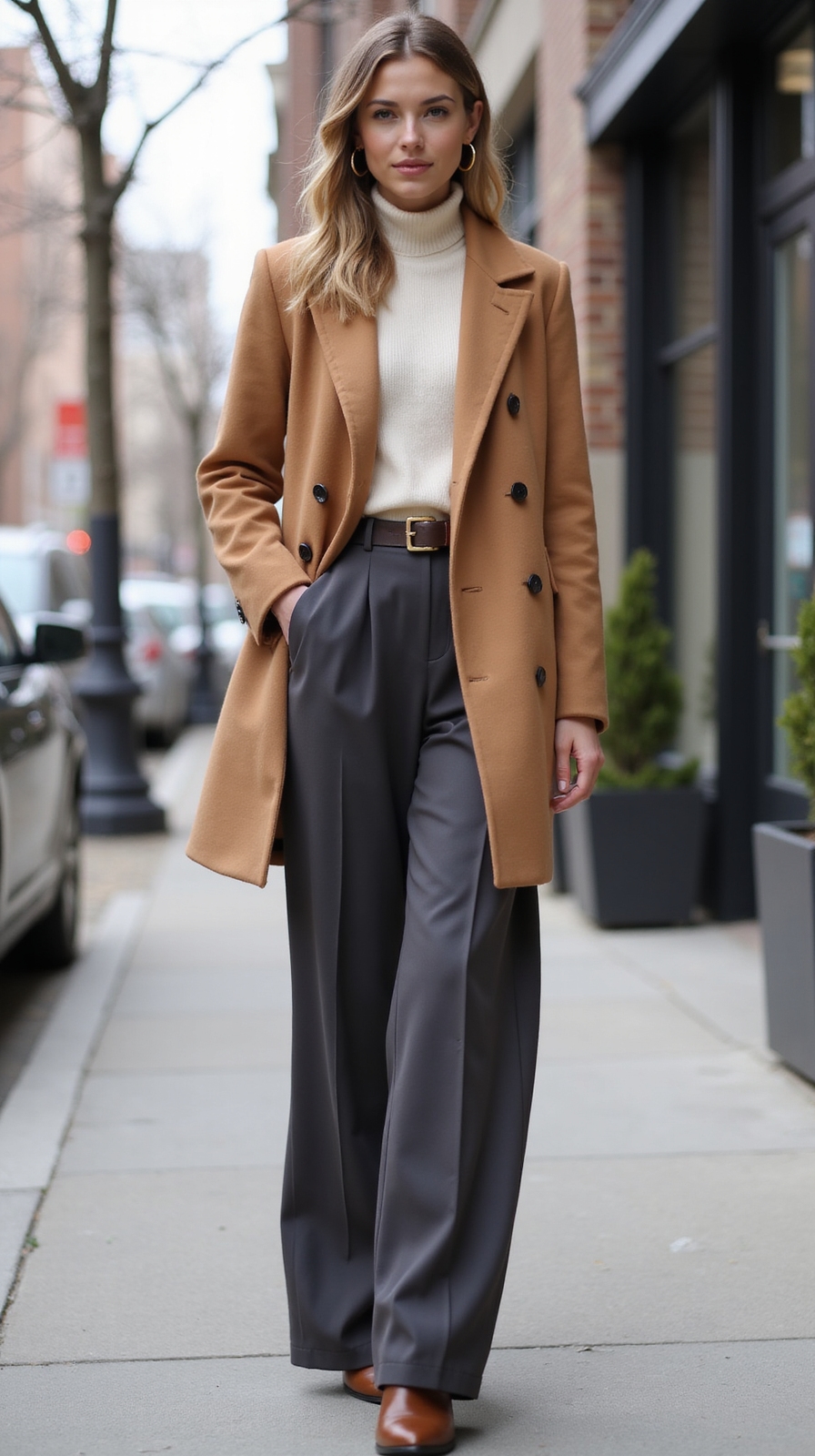 polished relaxed tailored proportions