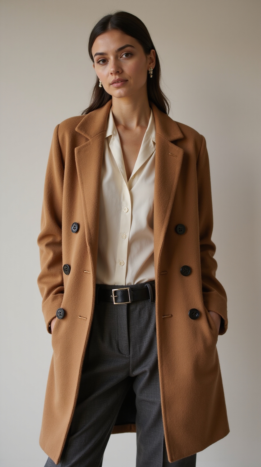 polished tailored wool coat