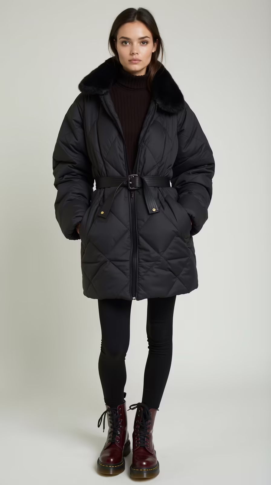 quilted coats with boots