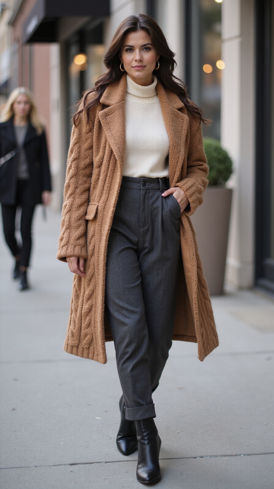 refined layered cozy citywear