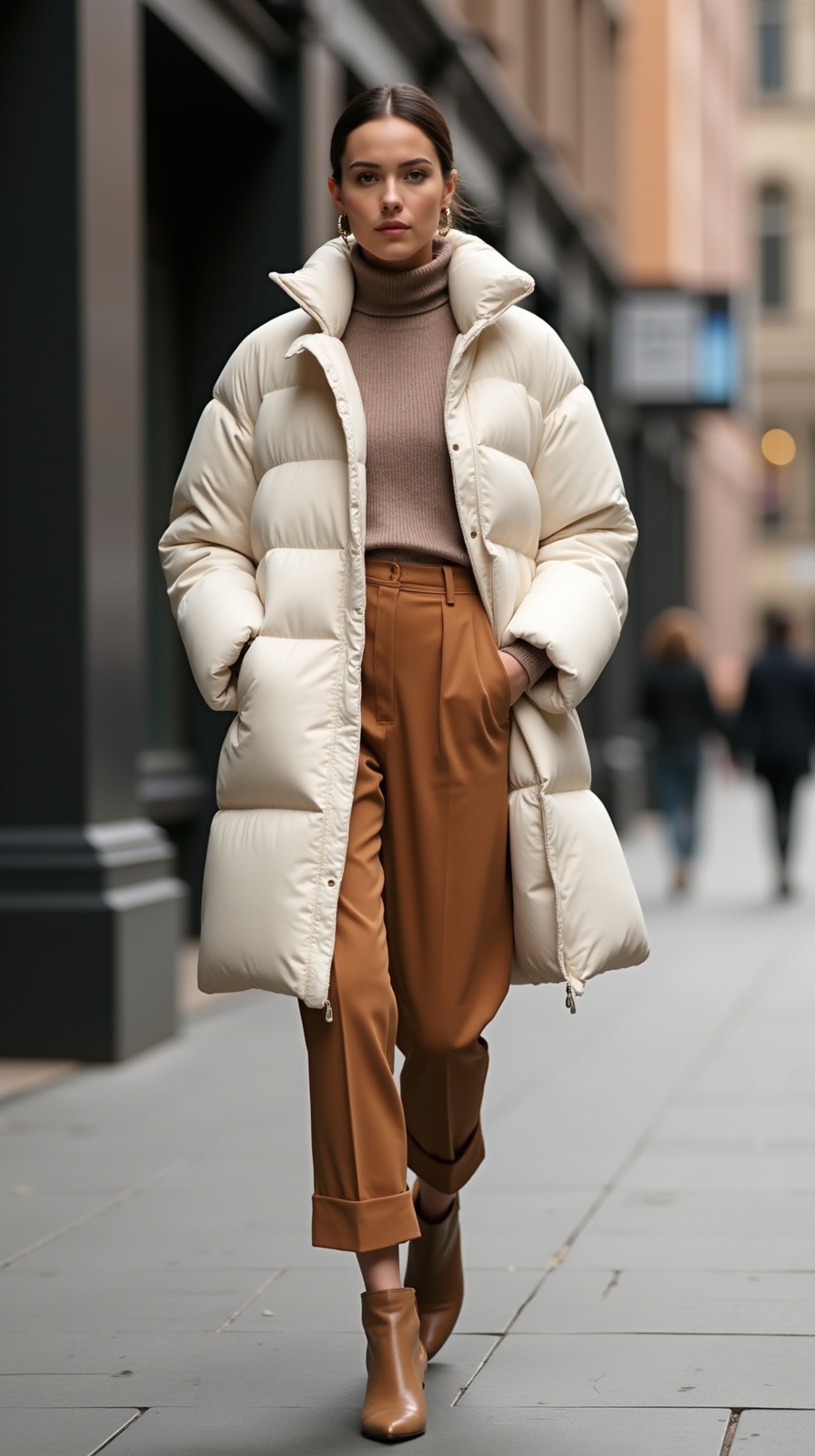 sculpted oversized cozy puffer