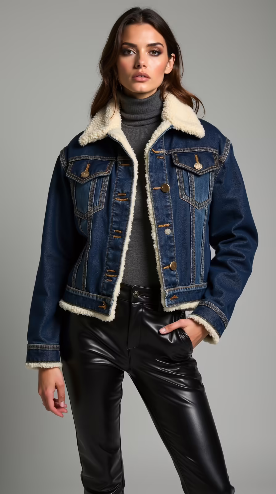 sherpa lined heavyweight denim jacket