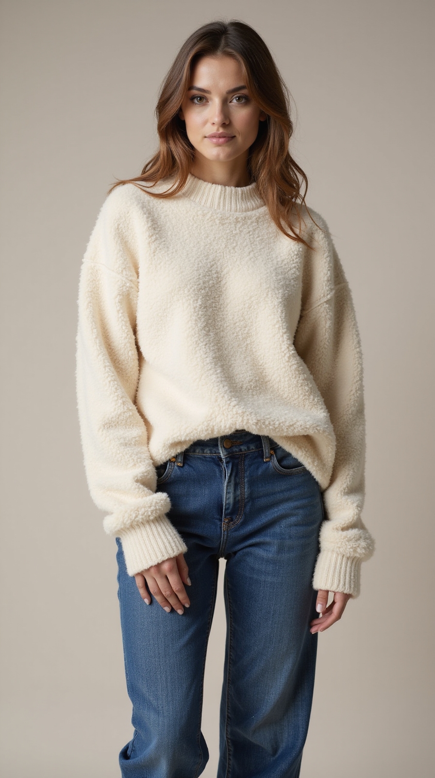 sherpa pullover with jeans