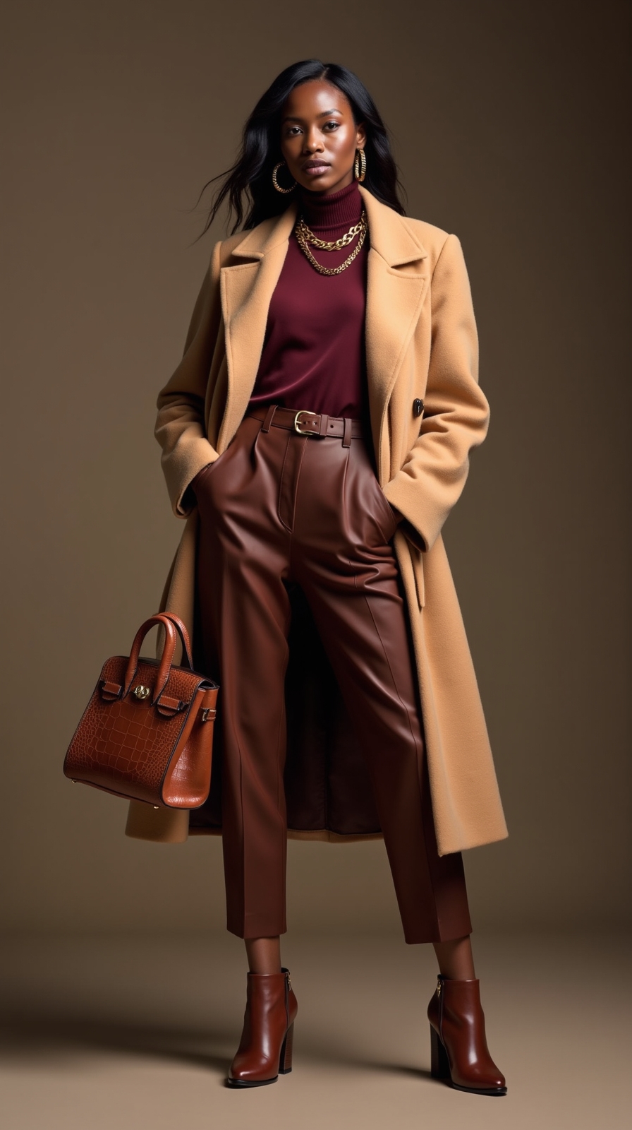 sleek boots structured bag jewelry