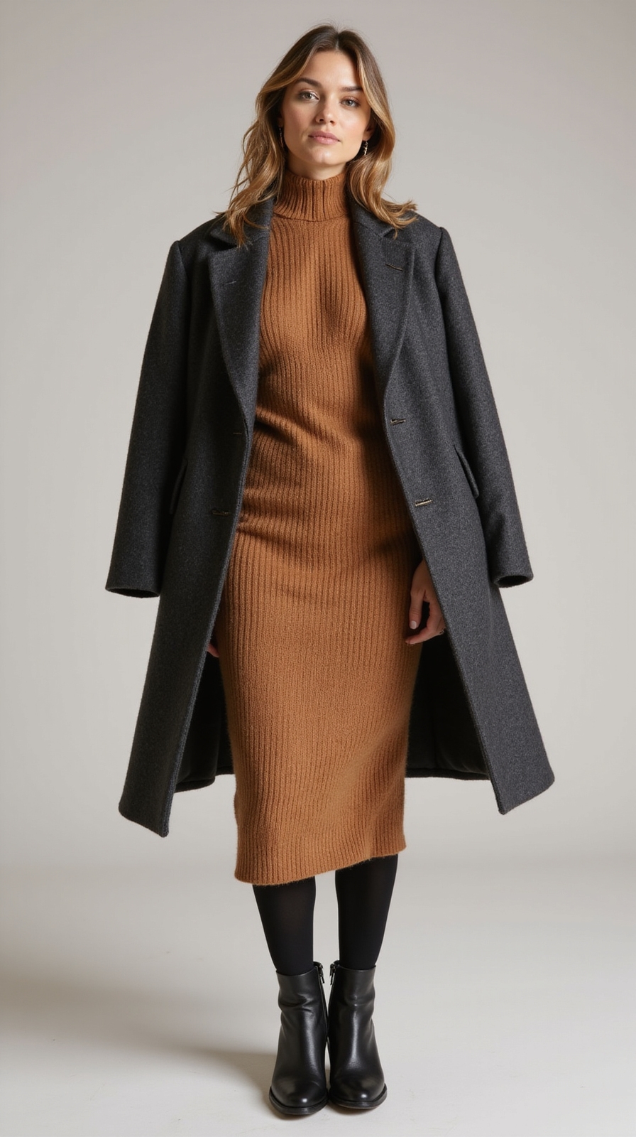 sleek fitted knit dress combo