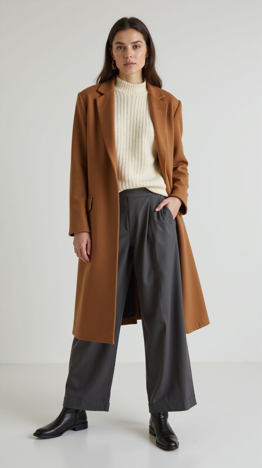 sleek layered tailored wide leg