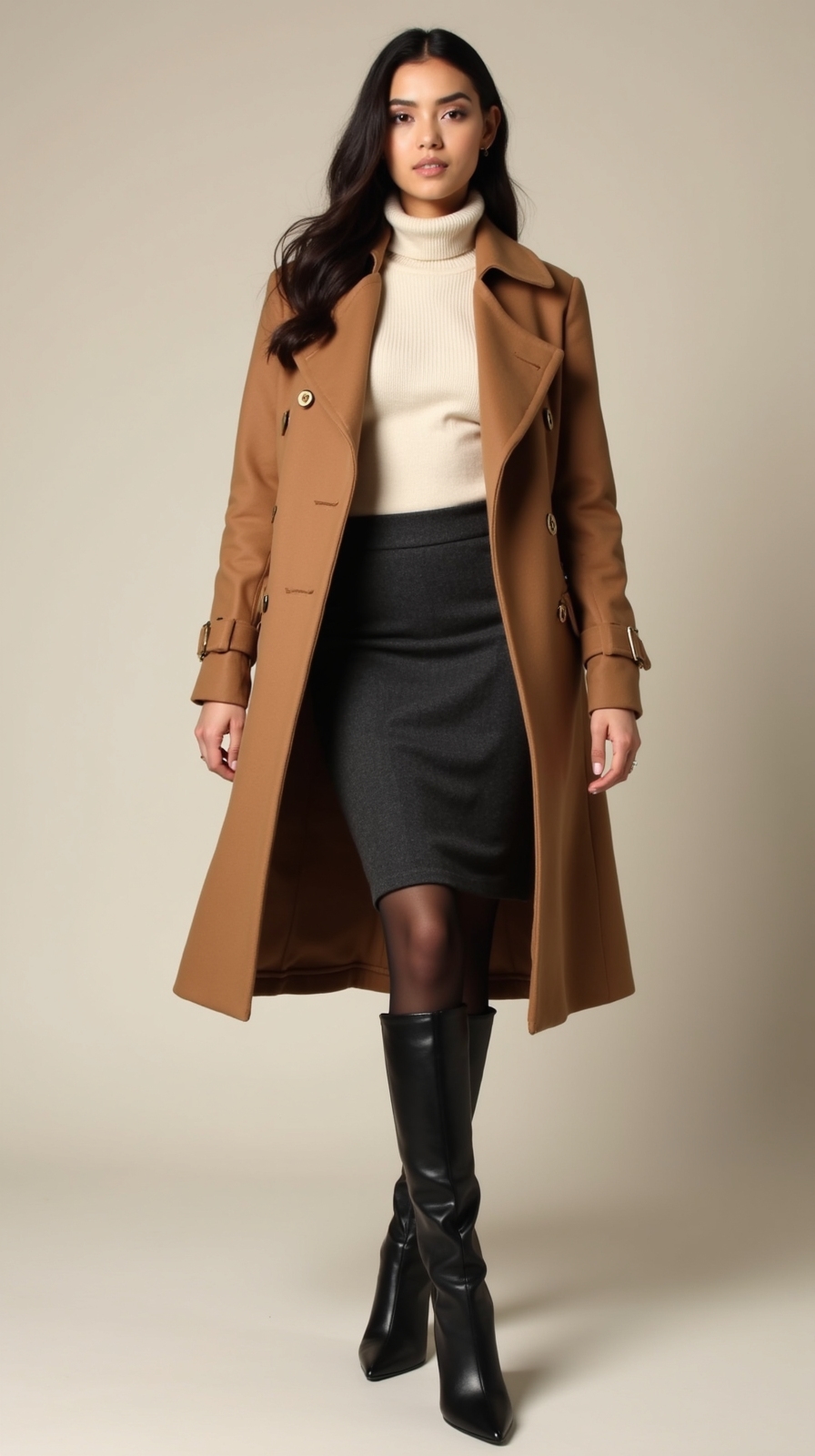 sleek leather boots neutral